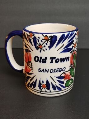 Old Town San Diego Hand Painted Vintage 10 oz. Ceramic Coffee Mug ~ Mexico